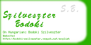 szilveszter bodoki business card